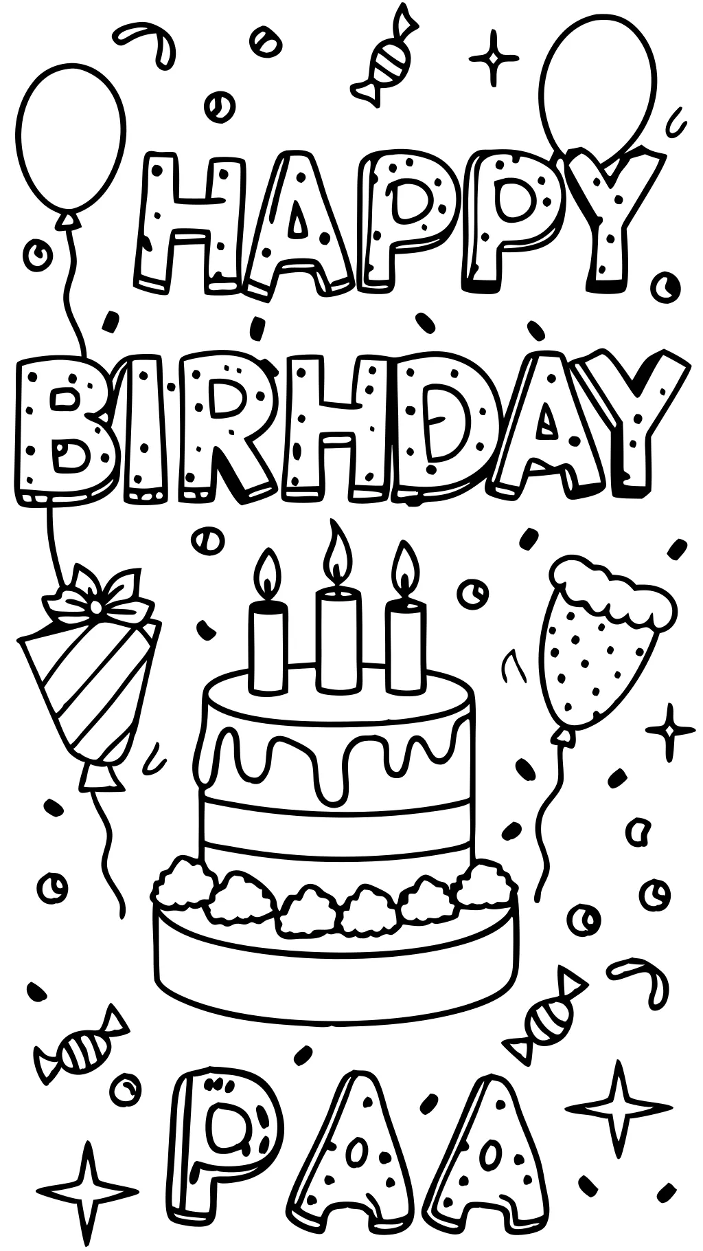 happy birthday coloring pages for papa